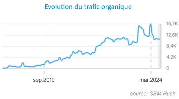 Évolution du trafic organique du site Starcroisieres.com