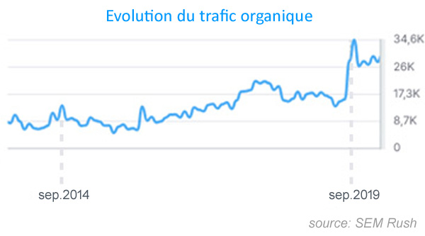 Évolution du trafic organique webcroisieres